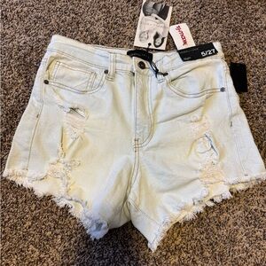 Kendall & Kylie Frayed Light Blue Jean Shorts